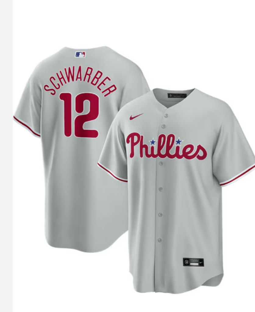 2024 MLB Men Philadelphia Phillies #12 Schwarber Nike grey Home Limited Player Jersey->philadelphia phillies->MLB Jersey
